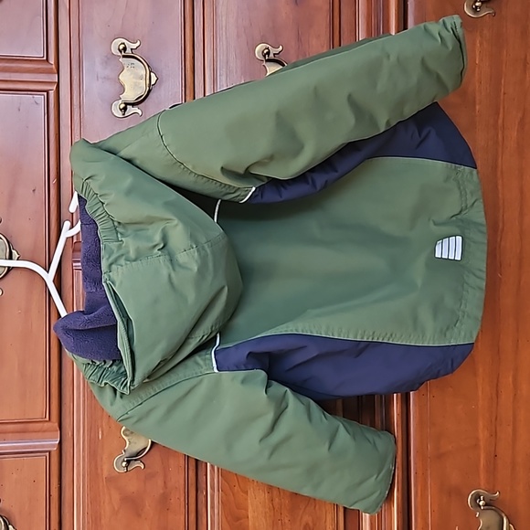 Green Blue Fleece Winter Coat - Picture 6 of 10